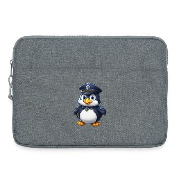 Pinguin Polizist - Laptoptasche 15" - Grau meliert - Vorne