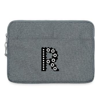 Lettre R - Sacoche pour ordinateur portable 15 pouces - gris chiné - Devant