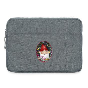 zauberhafter niedlicher Gartenzwerg Blumen Garten - Laptoptasche 15" - Grau meliert - Vorne