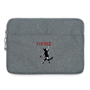 FCK NZS Cat Against Racism Street Art Style - Laptop bag 15" - heather grey - Front