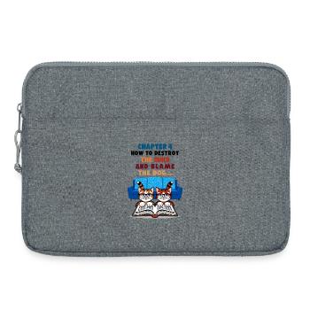 Schlaue Katzen - Laptoptasche 15" - Grau meliert - Vorne