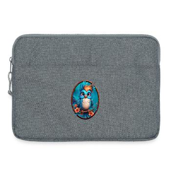 Leuchtend blauer Vogel - Laptoptasche 15" - Grau meliert - Vorne
