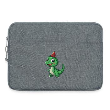 Cute Dinosaur with Party Hat - Fun and Playful - Laptop bag 15" - heather grey - Front