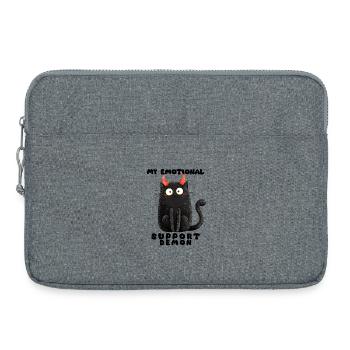 Emotional Support Demon – Funny Cats Edition - Laptop bag 15" - heather grey - Front