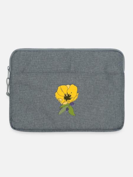 Tulpe mit Veilchen - Laptoptasche 15" - Grau meliert