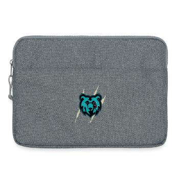 Holographic and Rough Bear Head - Laptop bag 15" - heather grey - Front
