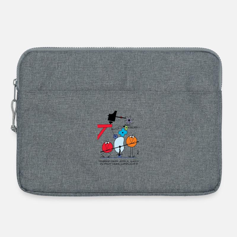 Why make it simple with Shadoks! - Laptop bag 15" - heather grey