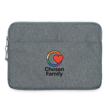 Inclusive heart with rainbow frame - Laptop bag 15" - heather grey - Front