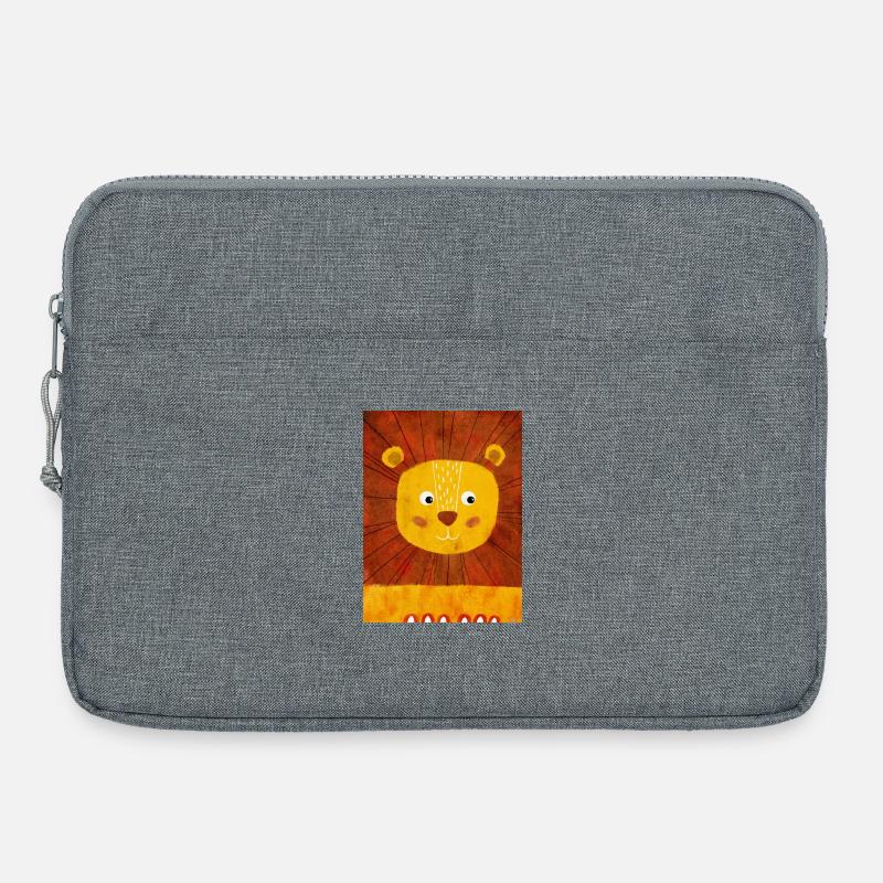 Strahlender Löwenfreund - Laptoptasche 15" - Grau meliert