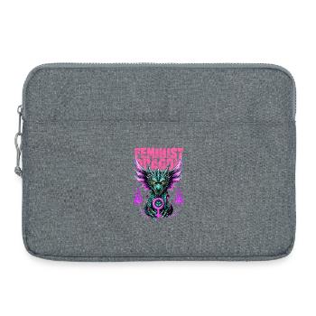 Feminist Dragon Shirt Feminism Gift - Laptop bag 15" - heather grey - Front