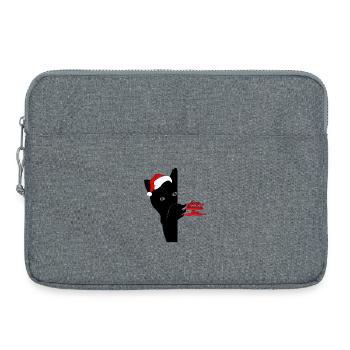Chat de Noël - Sacoche pour ordinateur portable 15 pouces - gris chiné - Devant