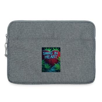 Neon Heart Swag Cannabis - Sacoche pour ordinateur portable 15 pouces - gris chiné - Devant