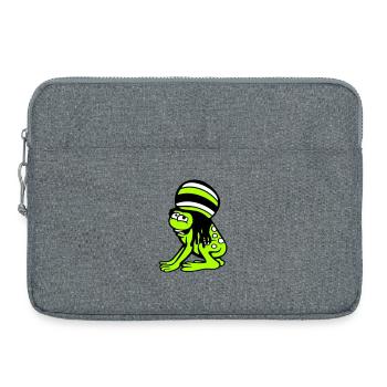 grenouille Reggae musique Rasta cheveux chapeau Jamaïque Fun - Sacoche pour ordinateur portable 15 pouces - gris chiné - Devant