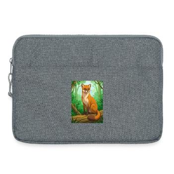 Fossa Elégante chasseresse de Madagascar, épurée, sile - Sacoche pour ordinateur portable 15 pouces - gris chiné - Devant