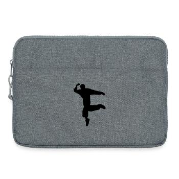 Silhouette B-Boy – Mouvement de breakdance - Sacoche pour ordinateur portable 15 pouces - gris chiné - Devant