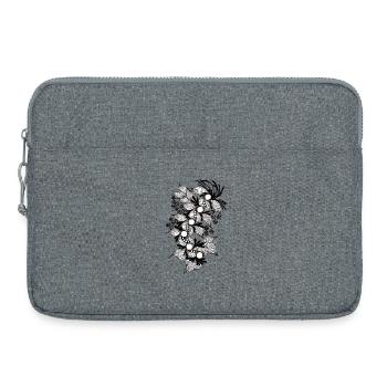 Schwarzweiß Blumenspirale - Laptoptasche 15" - Grau meliert - Vorne