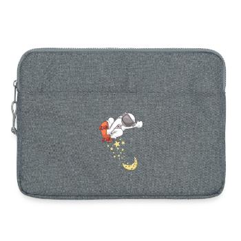 Astronaute patine sur le croissant de lune - Sacoche pour ordinateur portable 15 pouces - gris chiné - Devant