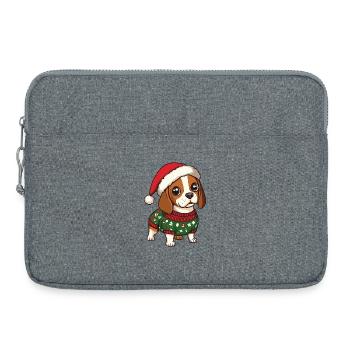 Beagle Hund Weihnachten - Laptoptasche 15" - Grau meliert - Vorne