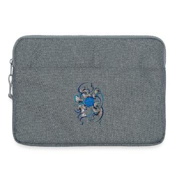 Motif floral tourbillonnant bleu - Sacoche pour ordinateur portable 15 pouces - gris chiné - Devant
