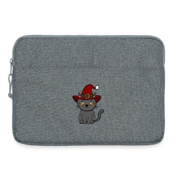 Katze Weihnachten  - Laptoptasche 15" - Grau meliert - Vorne