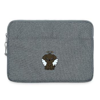 Chien avec halo - Sacoche pour ordinateur portable 15 pouces - gris chiné - Devant