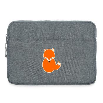 Rothaar Fuchs – Lustiges Kawaii Comic Design Fuchs - Laptoptasche 15" - Grau meliert - Vorne