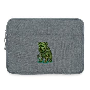 Zombie-Bulldogge mit Anker-Ketten-Horror - Laptoptasche 15" - Grau meliert - Vorne