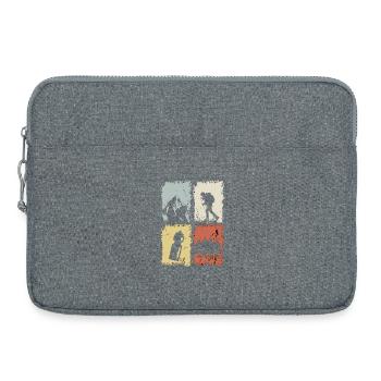 Four Panel Silhouette Grunge - Laptop bag 15" - heather grey - Front