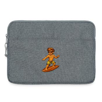 Surfer style hawaïen - Sacoche pour ordinateur portable 15 pouces - gris chiné - Devant