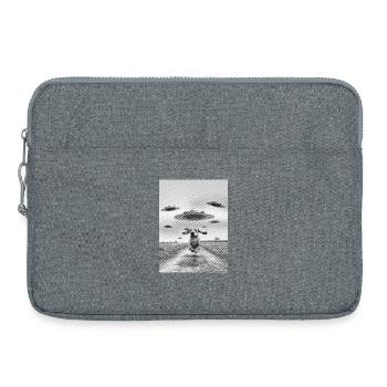Dog and UFO Gift for Science Fiction Fans - Laptop bag 15" - heather grey - Front