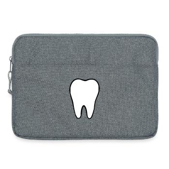Tooth, Teeth, Dentist - Laptop bag 15" - heather grey - Front