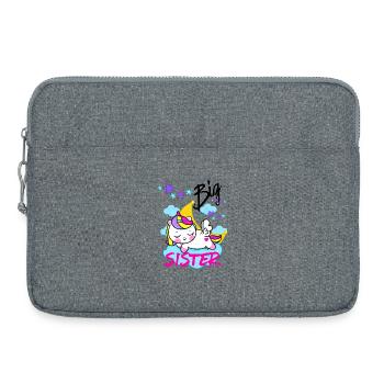 Grande Sœur Magique Licorne Endormie - Sacoche pour ordinateur portable 15 pouces - gris chiné - Devant