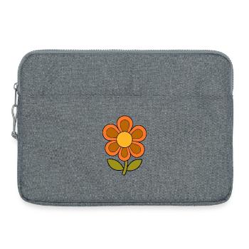 70er Jahre Blume Muster Retro flowerpower - Laptoptasche 15" - Grau meliert - Vorne