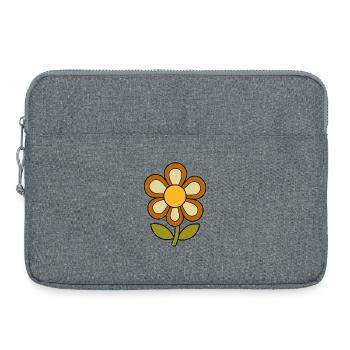 Flowerpower rétro à motifs floraux des années 70 - Sacoche pour ordinateur portable 15 pouces - gris chiné - Devant