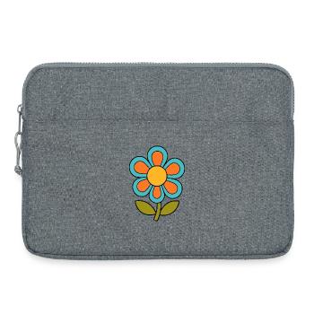 Flowerpower rétro à motifs floraux des années 70 - Sacoche pour ordinateur portable 15 pouces - gris chiné - Devant