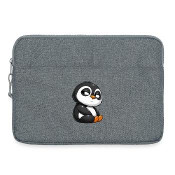 Funny Penguin Cartoon Skeptical Offended - Laptop bag 15" - heather grey - Front