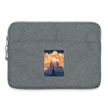 Retro Pixel Art Statue of Liberty - Laptop bag 15" - heather grey - Front