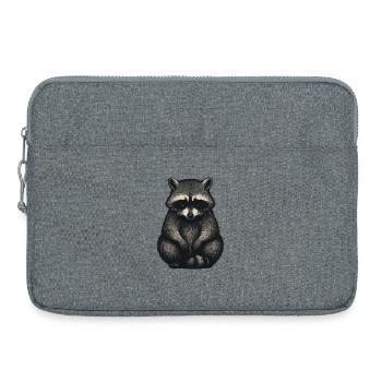 Trauriger Waschbär im Nachtwald Stil - Laptoptasche 15" - Grau meliert - Vorne