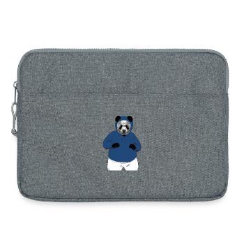 Cool Panda Bear Blue Hoodie Urban Streetwear Art - Laptop bag 15" - heather grey - Front