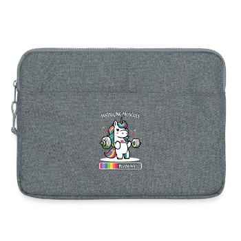 Couleurs néon de licorne en haltérophilie - Sacoche pour ordinateur portable 15 pouces - gris chiné - Devant