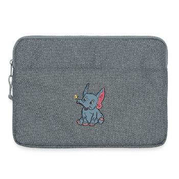 Glückliches Baby-Elefanten- und Schmetterlingsbaby - Laptoptasche 15" - Grau meliert - Vorne