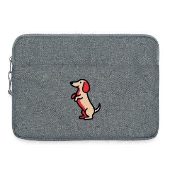 Petit teckel Mec Comic - Sacoche pour ordinateur portable 15 pouces - gris chiné - Devant