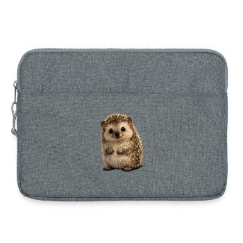 Small Hedgehog Stuffy Coat - Laptop bag 15" - heather grey - Front