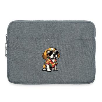 Beagle Hund Comic Urlaub - Laptoptasche 15" - Grau meliert - Vorne