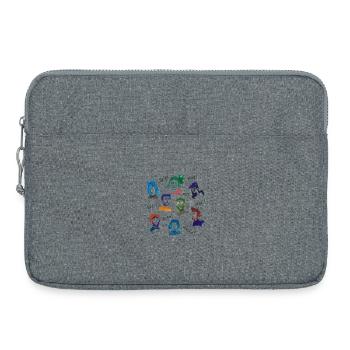 Colorful head faces - Laptop bag 15" - heather grey - Front