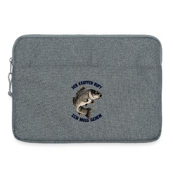 Der Karpfen ruft - Laptoptasche 15" - Grau meliert - Vorne