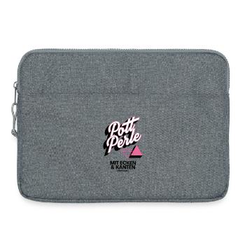 Pott Perle mit Ecken und Kanten - Laptoptasche 15" - Grau meliert - Vorne