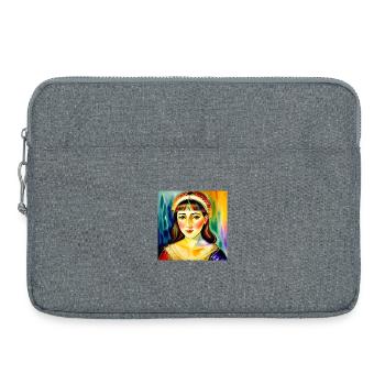 Vibrant Rainbow Woman Portrait - Laptop bag 15" - heather grey - Front