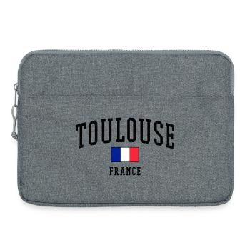 Drapeau Toulouse France - Sacoche pour ordinateur portable 15 pouces - gris chiné - Devant