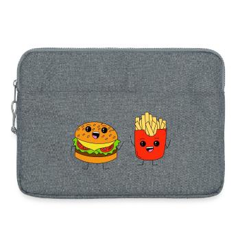 Burgers & Fries - Laptop bag 15" - heather grey - Front